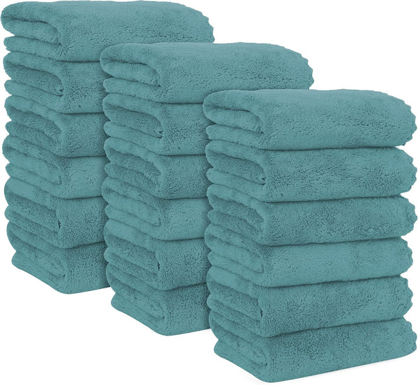 MOONQUEEN 18 Pack Premium Hand Towels - Quick Drying - Microfiber Coral