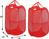 Simple Houseware Mesh Pop-Up Laundry Hamper Basket, Red - 2 Pack with Side Pocket