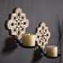 Openwork Carving Candle Sconces Set of 2 - Farmhouse Rustic Wall Decor,