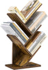 Hoctieon 4 Tier Tree Bookshelf, Free Standing Bookcase, Modern Book Storage Organizer for Home Office