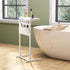 LET501W C Shaped End Table, Side Table for Sofa, Small TV Tray, Couch Table with Storage Bag for Small Space, Living
