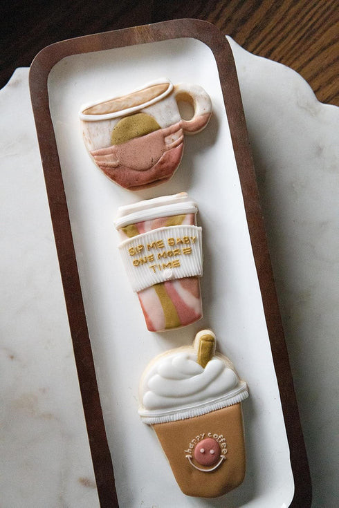COFFEE CUP COOKIE CUTTERS - Espresso, Café, Americano, Latte, Iced Coffee, Mocha, Cappuccino (3 Pack, USA)
