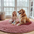 5ft, ONASAR Blush Round Area Rugs Soft Bedroom Circle Rug Mats for Kids Girls Teen Room, Fluffy Plush Shaggy Carpet