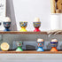 Set 6 HENXFEN LEAD Boho Ceramic Egg Cups of Colorful Egg Holders for Soft & Hard Boiled Eggs, Microwave & Dishwasher