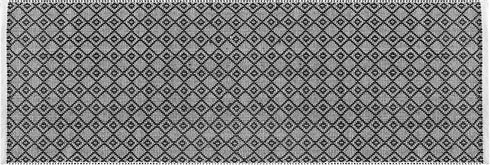 THE BEER VALLEY Diamond Woven Runner Rug 2'x6', Black Anti-Slip Cotton Rug for Hallway Kitchen Living Room