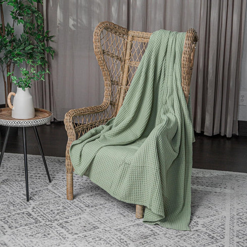 90" 66" 100% Cozy Comfy Cubs Waffle Blanket Twin, x - Cotton Lightweight Breathable Bed Blanket - Soft Textured Thermal