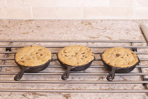 Heavy Duty Pre-Seasoned Mini Cast Iron Skillet Set of 3, Oven Safe Cooker in Black