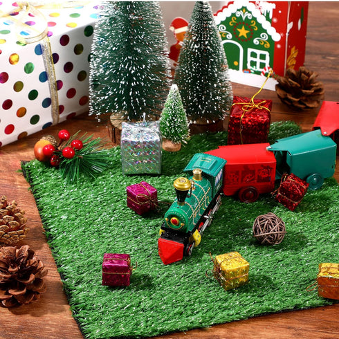 12 12 12 Inch Nuanchu Pieces x Artificial Grass Square Mats Fake Grass Tiles Placemats Turf Patch Table Centerpieces