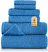 EcoNour Luxury 6 Pack Navy Blue Turkish Cotton Bath Towels, 550 GSM