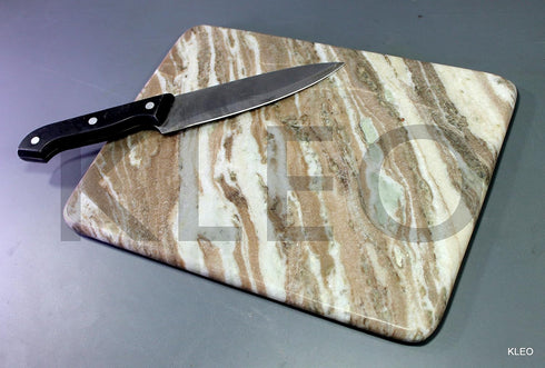 KLEO Marble Chopping Board, Cutting Board, Cheese Platter, Kitchen Appliance, 9" x 12", Beige