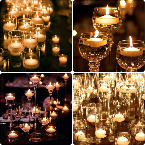 Set of 48 Unscented Floating Candles, 2 Inch Small Candles for Centerpieces and Home Decorations