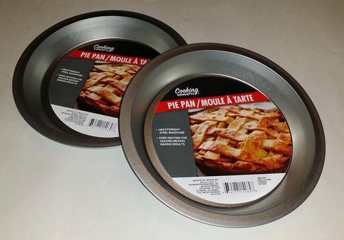 Two 9 inch Heavyweight Steel Non-Stick Bakeware Pie Pans Set with Even Heating (Standard Version)
