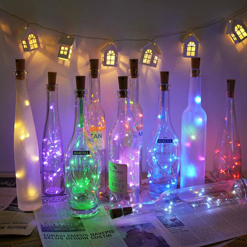 10 Pack Bottle Cork Lights, 10 LED Wine Bottle Battery Powered Lights, Copper Wire Fairy String Light for Home Decor
