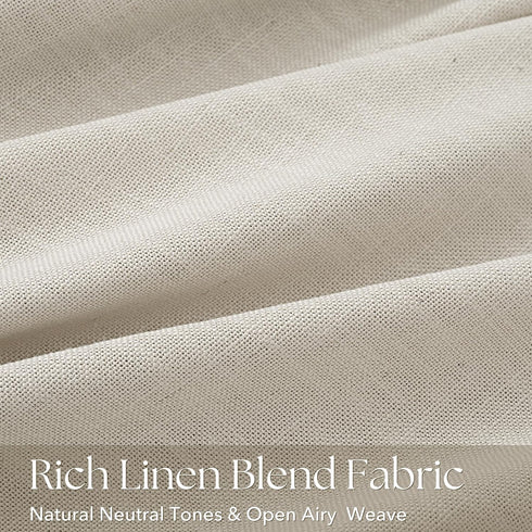 63 Inch 2 Set Pinch 63 Linen Curtains Panel for Living Room Natural Beige Pleat Curtain Memory Trained with Hook