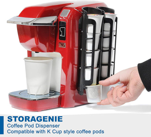 STORAGENIE Coffee Pod Holder, Side Mount K Cup Pods Organizer for Keurig Coffee Makers, 3 Pack for 15 K-Cups