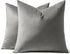 24x24 Inch Set 2 MIULEE Euro Sham Velvet Pillow Covers, of Large Square Decorative Pillows -Grey Super Soft for King
