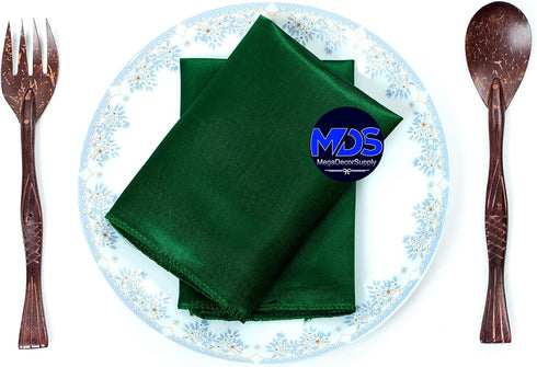 MDS Pack of 50 Satin Napkin Square, 12 X 12 Inches, Silky Smooth Dinner Table Napkins for Weddings, Parties