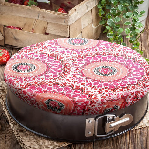 Patelai 10 Pieces Reusable Bowl Covers, 5 Size Stretch Cloth Fabric Food Storage Covers, Cotton Bread Bowl Covers