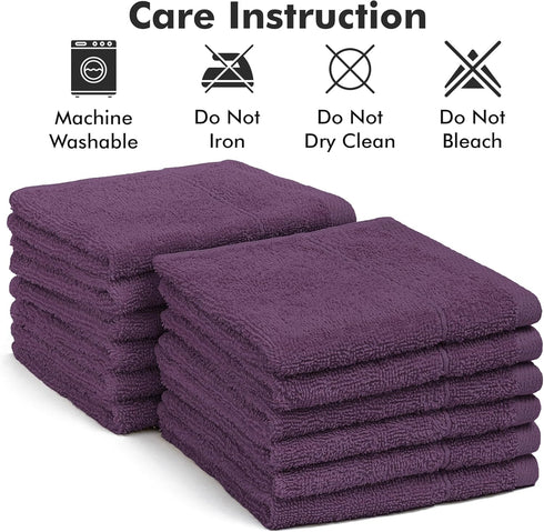 Novo Home Pack 12 100% (12x12 inch) Face Towels of Cotton Wash Cloths Soft, Quick Dry & Highly Absorbent Hand Towels