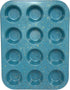 casaWare Mini Muffin Pan 12 Cup Ceramic Coated Non-Stick (Blue Granite) by casaWare
