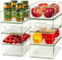 Hudgan Set of 8 Stackable Organizer Bins, Straight Sides Plastic Storage Containers for Pantry and Kitchen