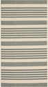 SAFAVIEH Courtyard Collection Accent Rug - 2' x 3'7", Grey & Bone, Stripe Design, Non-Shedding, Easy Care,