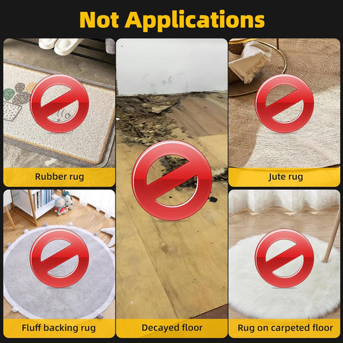 8-Pack (3.9"x3.9") SANKEMU Non-Slip Rug Grippers - Washable & Reusable Carpet Tape for Hardwood Floors, No Damage