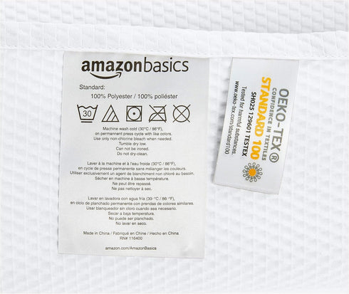 72" 72", Amazon Basics Lightweight Super Soft Easy Care Microfiber Waffle Texture Shower Curtain , x White