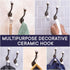 IndianShelf 2 Packs Decorative Coat Hooks, Unique Wall Hooks, Kids Iron Coat Rack, White