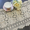 USTIDE Handmade Crochet Lace Table Runners Beige 15.7"x59" Cotton Doilies for Coffee