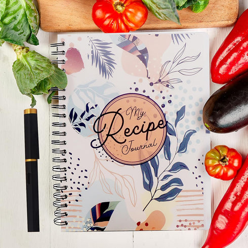 Performore My Recipe Journal - 8.5” x 11” Spiral Notebook with 100 Blank Pages, Includes Pen and Slipcase