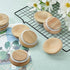 8 Pack Gueevin Yogurt Jar Lids Compatible with Oui Wooden Round Reusable Canning Cover with Silicone Sealing Ring