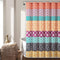 Lush Decor Bohemian Stripe Shower Curtain, 72" W x 72" L, Fuchsia & Orange, Striped Fabric Shower Curtain