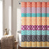 Lush Decor Bohemian Stripe Shower Curtain, 72" W x 72" L, Fuchsia & Orange, Striped Fabric Shower Curtain