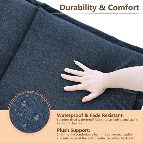 18" 42" 1.5", Set 2 C-Hopetree Indoor High Back Rocking Chair Cushions for Glider and Swivel Rocker, Outdoor