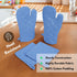 Native Fab 4-Piece Kitchen Pot Holders and Oven Mitts Set - Heat Resistant, Non-Slip, 100% Cotton - Blue