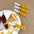 Supreme Housewares Sunflower Cheese Spreaders, Set of 4, Hand-Painted Resin Handles