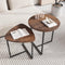HOJINLINERO Round Coffee Table Set of 2 End Tables for Living Room,Black Small