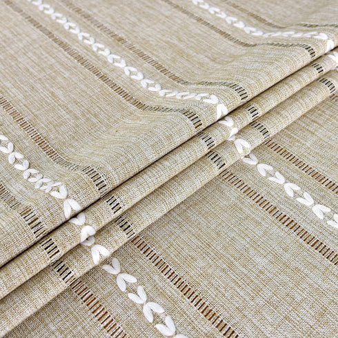 52x52 inch NEWISHER Rustic Farmhouse Embroidered Square Tablecloth Jacquard Striped Table Cloth Linen Texture Washable