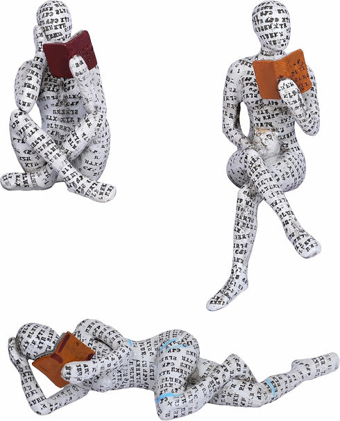 Dlfghos 3 Pieces Pulp Reading Women Figurine Thinker Statue Decor Modern Figurines Abstract