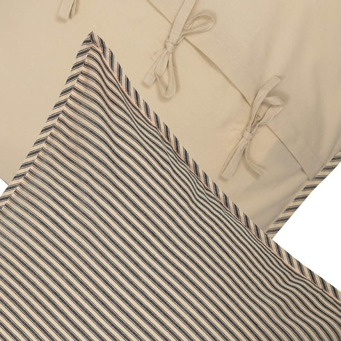 VHC Brands Sawyer Mill Ticking Stripe King Sham - Charcoal Gray, 21x37