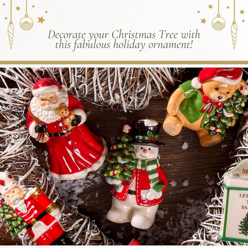 Spode Christmas Tree Snowman Ornament, Long-Lasting Holiday Decoration for Christmas Tree & Seasonal Display