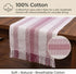 72 Inch Rosey Red Striped Table Runner Long for Dining Table, Console Tables , Entryway Decor - Natural Cotton Tassle /