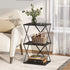 3-Tier ET-03BK End Table Small Side Table Tall Bedside Night Stand with Storage Sofa Side desks for Living Room Bedroom