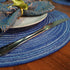 WAZAIGUR Red-A Placemats, Round Dining Table Mats Set of 4, Woven Heat Resistant Non-Slip, 14 inch, Blue