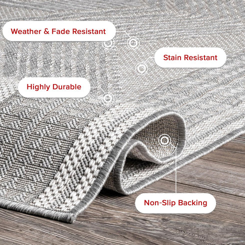 nuLOOM 2' x 3' Outdoor Tribal Geometric Area Rug, Stain Resistant, Weather Resistant for High Traffic