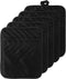 GROBRO7 5Pack Cotton Pocket Pot Holder Set, Kitchen Heat Resistant Hot Pads, Machine Washable Black Plain Trivet