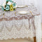 ShinyBeauty Lace Tablecloth Rectangular 60x120-Inch White Overlay for Tea Table, Floral Embroidery Lace