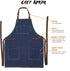 Under NY Sky Chef Apron - Professional Blue Denim, Adjustable Cotton Straps, Smart Pockets for Men and Women