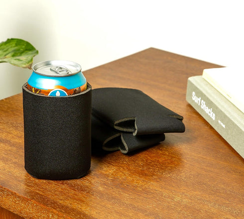Blank Beer Can Coolers Sleeves, 30-Pack Soft Insulated Beer Can Cooler Sleeves, HTV Friendly Plain Black Can Sleeves
